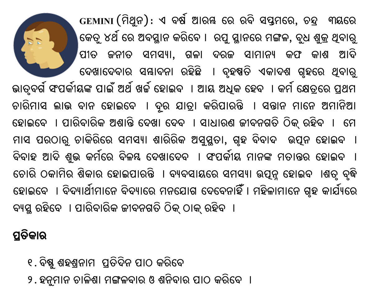 ODIA Yearly Forecast 2024 - Gemini/MITHUNA
