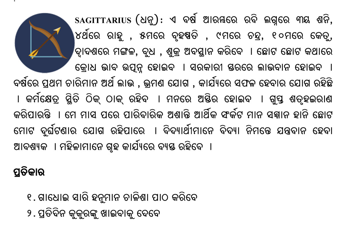 ODIA Yearly Forecast 2024 - SAGITTARIUS (DHANU)